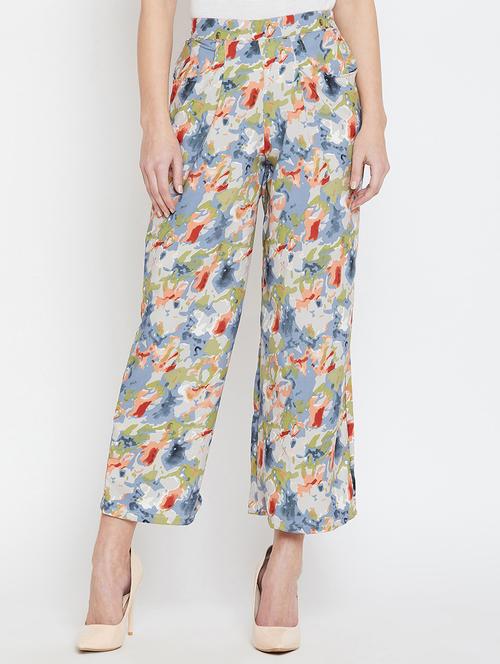 abstract pleat detail wide leg trouser - 16091978 - Very Small Image - 1