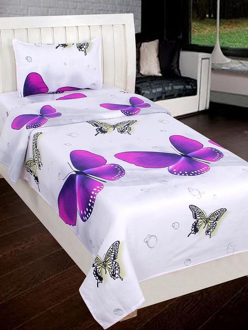polycotton single bedsheet with 1 pillow cover with 140 tc - 16092304 - Very Small Image - 1