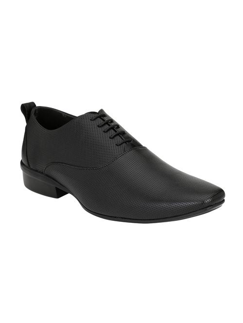 black leatherette lace-up oxfords - 16092337 - Very Small Image - 1