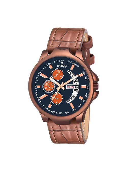 round dial analog watch (xm-gr027-blbr) - 16092614 - Very Small Image - 1