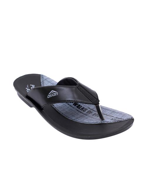 black leatherette toe separator slippers - 16092690 - Very Small Image - 1