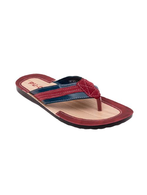 red leatherette toe separator slippers - 16092699 - Very Small Image - 1