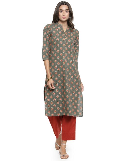 printed straight kurta - 16092819 - Very Small Image - 1