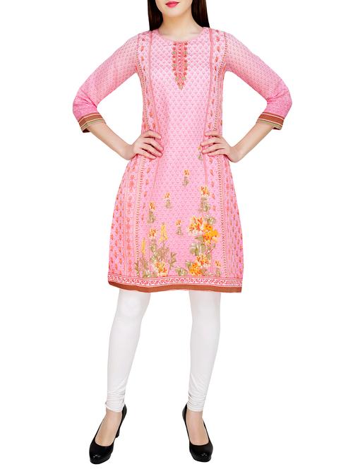 digital floral straight kurta - 16092866 - Very Small Image - 1