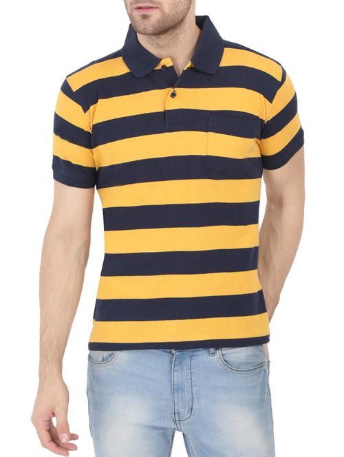 yellow striped polo t-shirt - 16093044 - Very Small Image - 1