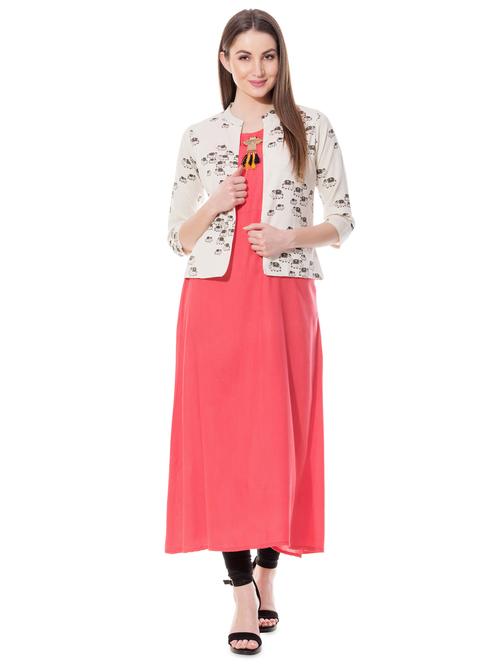 women's kurta with jacket kurta - 16093079 - Very Small Image - 1