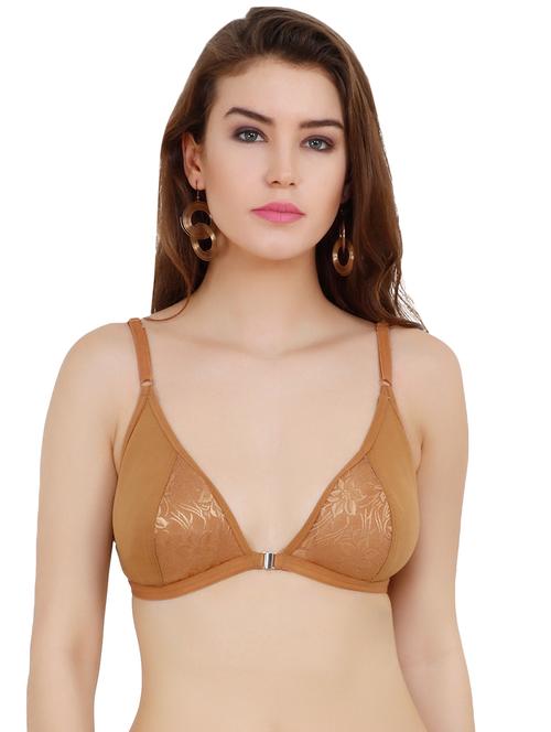 floral lace detail front open bra - 16093080 - Very Small Image - 1