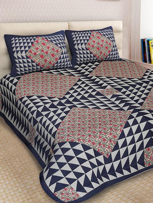 jaipuri cotton double bedsheet with 2 pillow covers - 16093443 - Very Small Image - 1