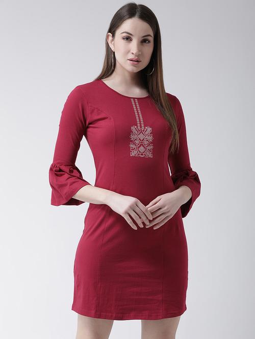 bell sleeved sheath dress - 16094193 - Very Small Image - 1