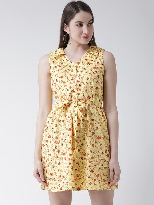 tie up floral a-line dress - 16094199 - Very Small Image - 1