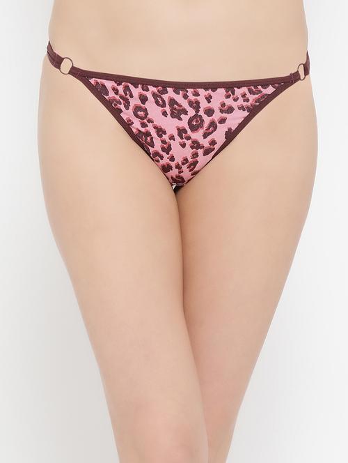 animal print contrast piped thongs - 16094372 - Very Small Image - 1