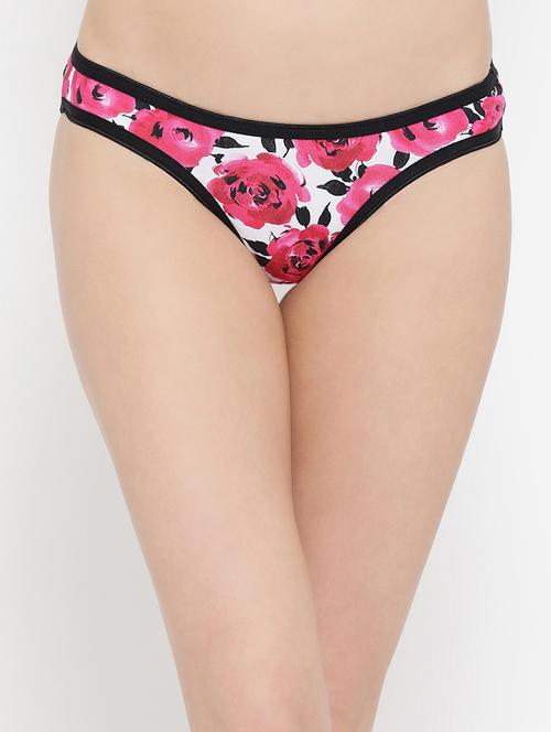 contrast seam floral bikini panty - 16094402 - Very Small Image - 1