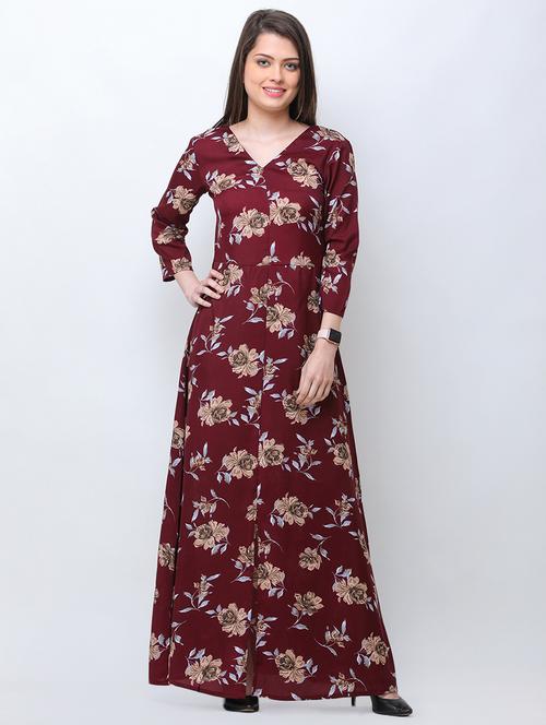 floral flared maxi dress - 16094420 - Very Small Image - 1