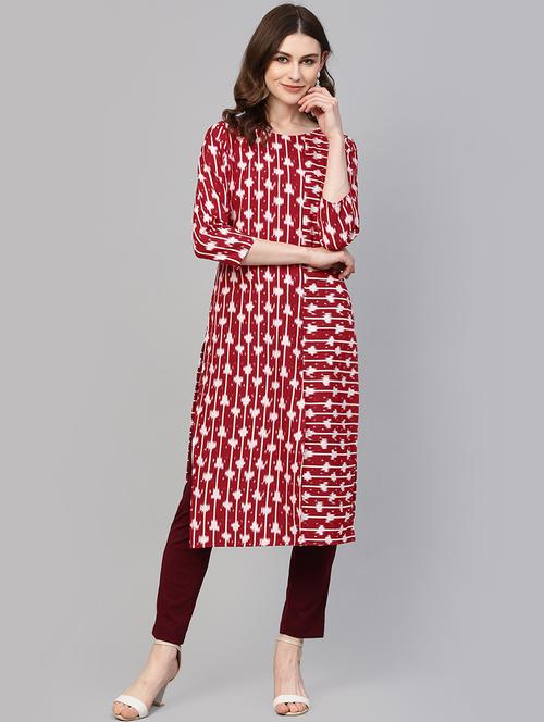 ikat print straight kurta - 16095587 - Very Small Image - 1