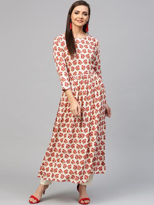 floral print a-line kurta - 16095593 - Very Small Image - 1