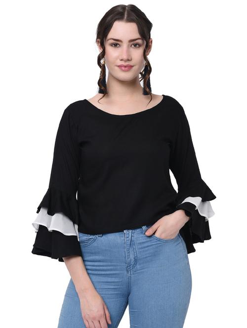 layered bell sleeved top - 16095900 - Very Small Image - 1