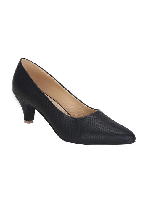 black faux leather slip on pumps - 16096018 - Very Small Image - 1
