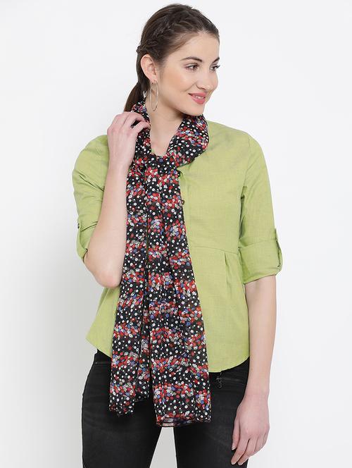 tassel detail printed stole - 16096071 - Very Small Image - 1