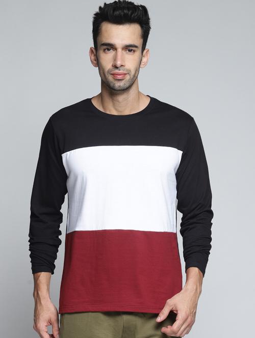 multi colored color block t-shirt - 16096137 - Very Small Image - 1