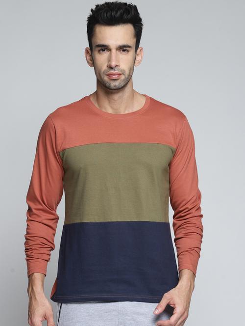 multi colored color block t-shirt - 16096138 - Very Small Image - 1