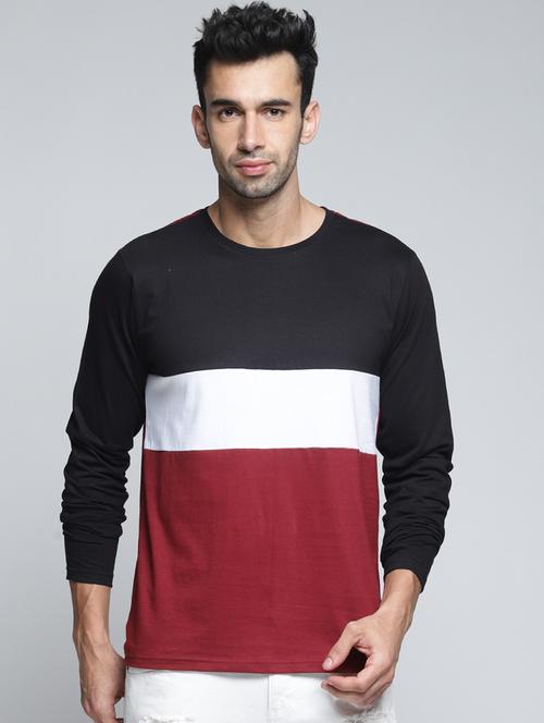 multi colored color block t-shirt - 16096154 - Very Small Image - 1