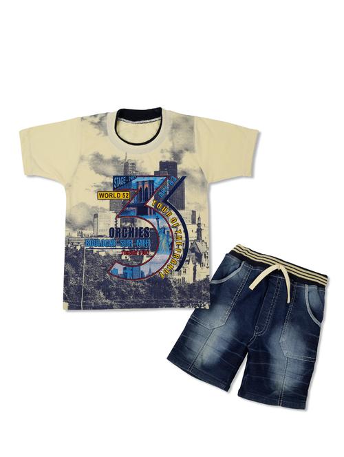 yellow cotton shorts set - 16097592 - Very Small Image - 1