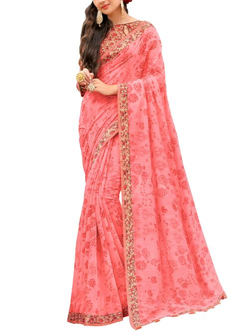floral printed saree - 16097617 - Very Small Image - 1
