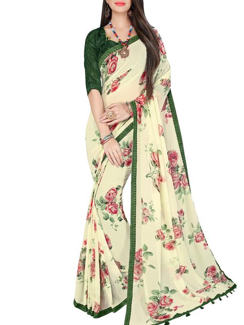 floral printed saree - 16097625 - Very Small Image - 1
