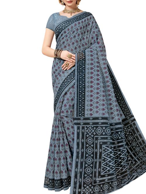 ikat printed saree - 16097658 - Very Small Image - 1