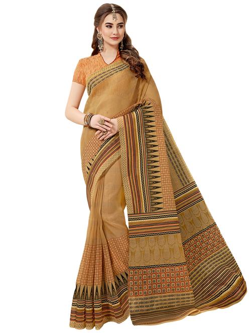checkered printed saree - 16097659 - Very Small Image - 1