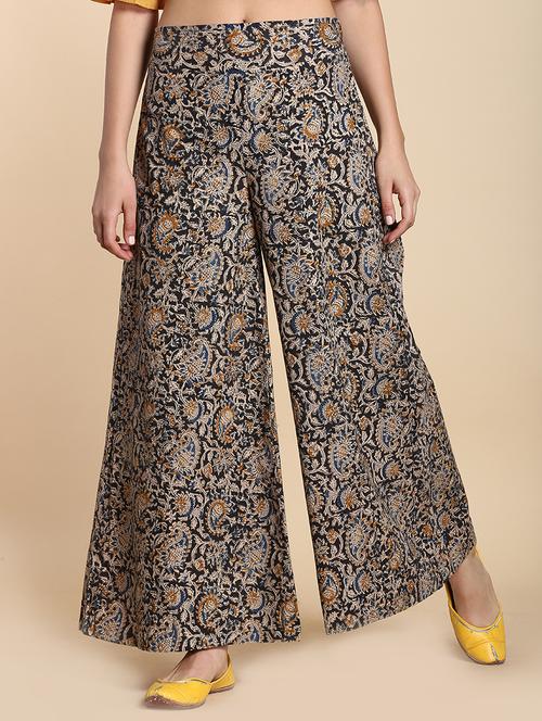 kalamkari print flared palazzo - 16098377 - Very Small Image - 1