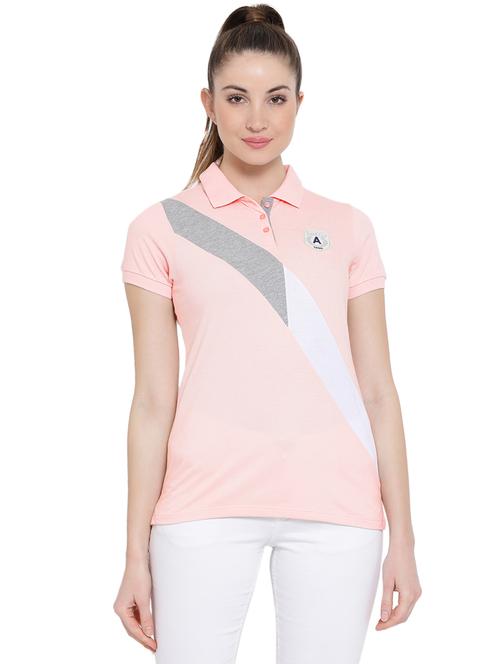 color block polo neck tee - 16098971 - Very Small Image - 1