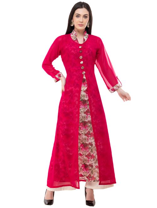 floral layered kurta - 16099102 - Very Small Image - 1