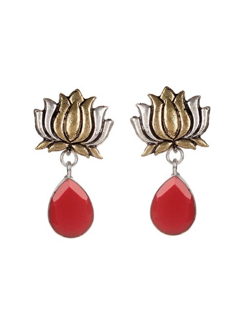 red metal drop earring - 16100740 - Very Small Image - 1