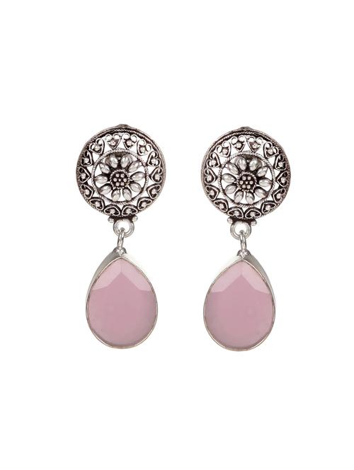 pink metal drop earring - 16100764 - Very Small Image - 1