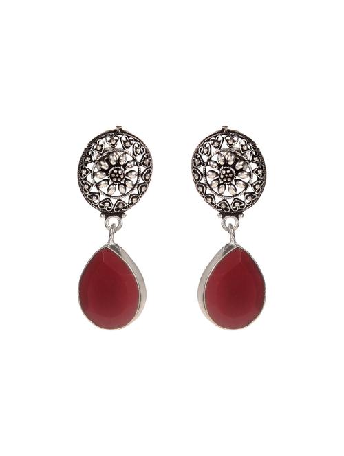 red metal drop earring - 16100766 - Very Small Image - 1
