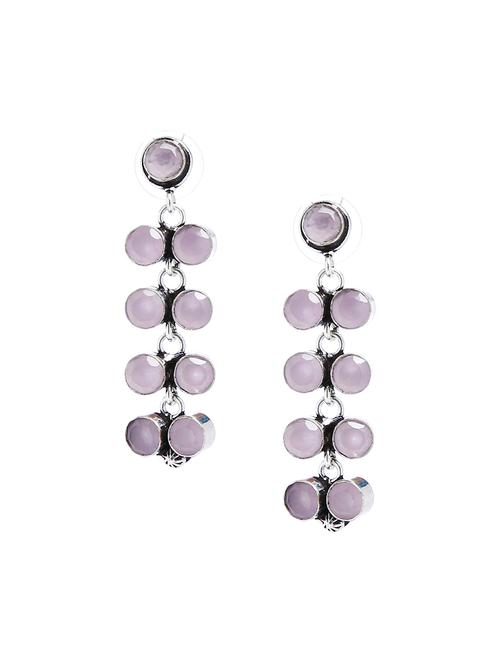 pink metal drop earring - 16100832 - Very Small Image - 1