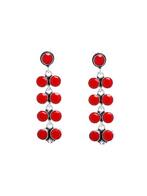 red metal drop earring - 16100839 - Very Small Image - 1