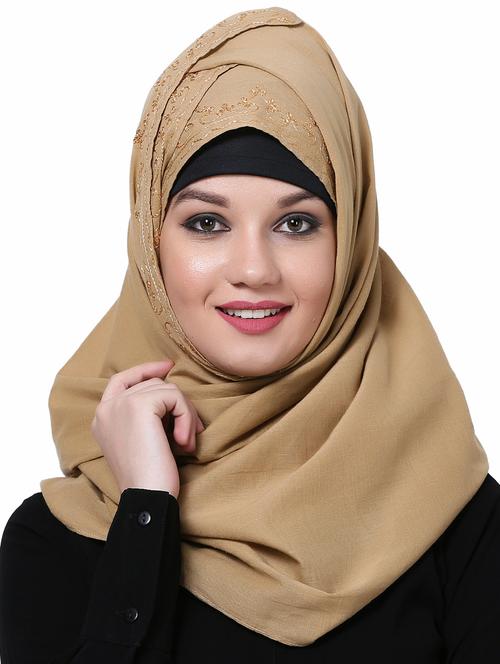 embroidered solid dupatta - 16101078 - Very Small Image - 1