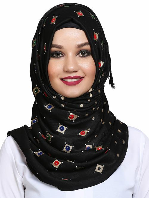foil print plain dupatta - 16101105 - Very Small Image - 1