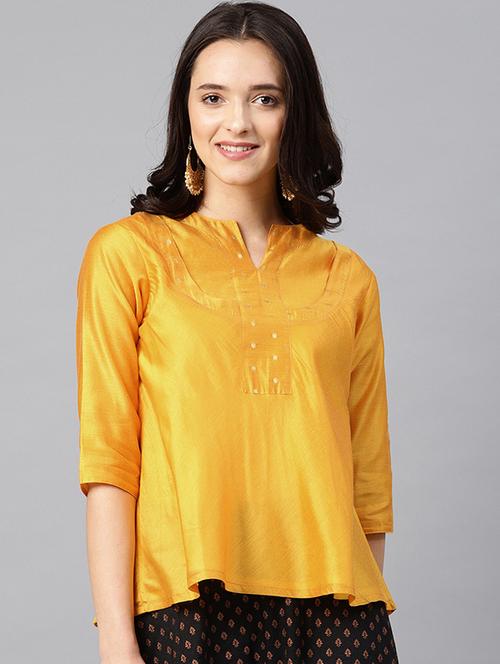notch neck dot print tunic - 16104332 - Very Small Image - 1