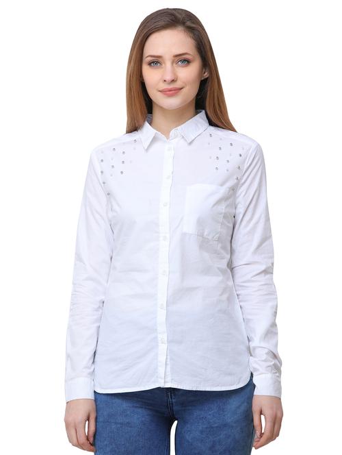 pocket patch pearl embellished shirt - 16104489 - Very Small Image - 1
