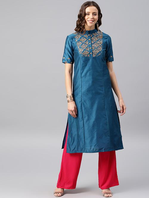 embellished straight kurta - 16104501 - Very Small Image - 1