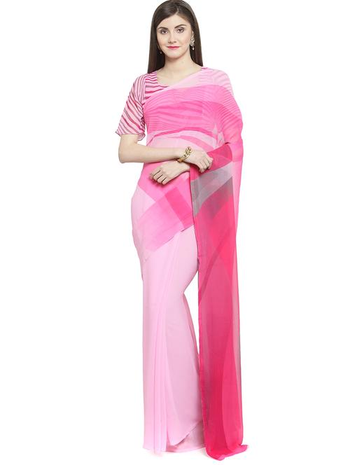 color block half & half saree with blouse - 16105440 - Very Small Image - 1
