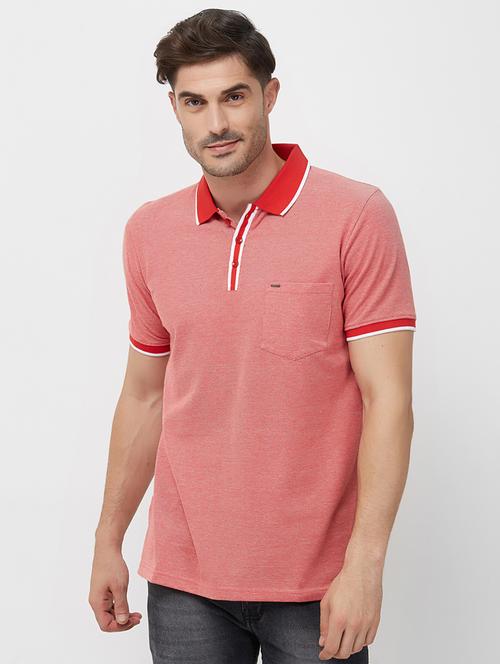 red solid polo t-shirt - 16105558 - Very Small Image - 1