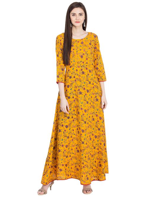 printed flared kurta with tassels - 16105576 - Very Small Image - 1