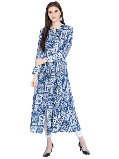 front placket a-line kurta - 16105600 - Very Small Image - 1