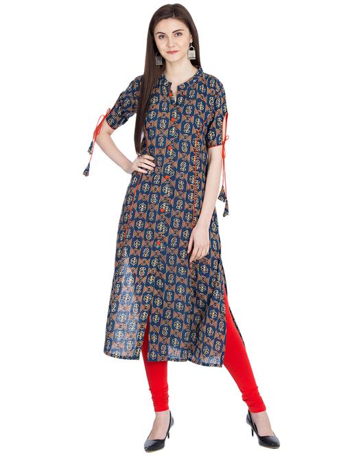 printed straight kurta - 16105636 - Very Small Image - 1