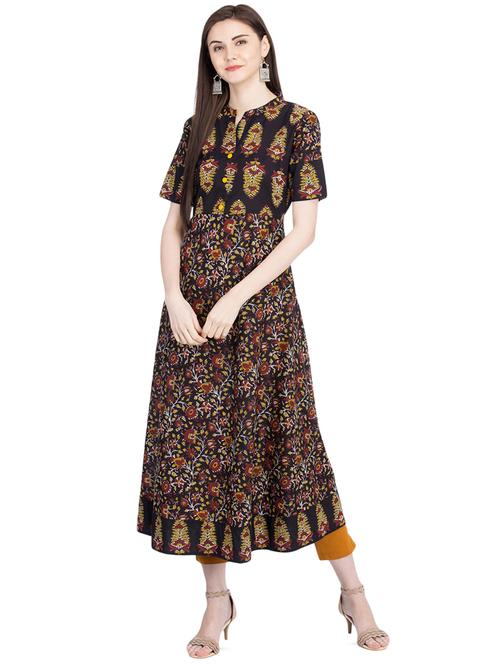 floral a-line kurta - 16105642 - Very Small Image - 1