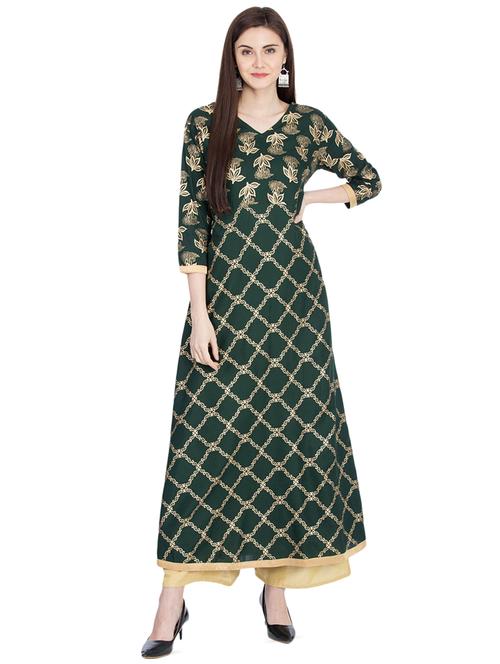 foil print a-line kurta - 16105650 - Very Small Image - 1